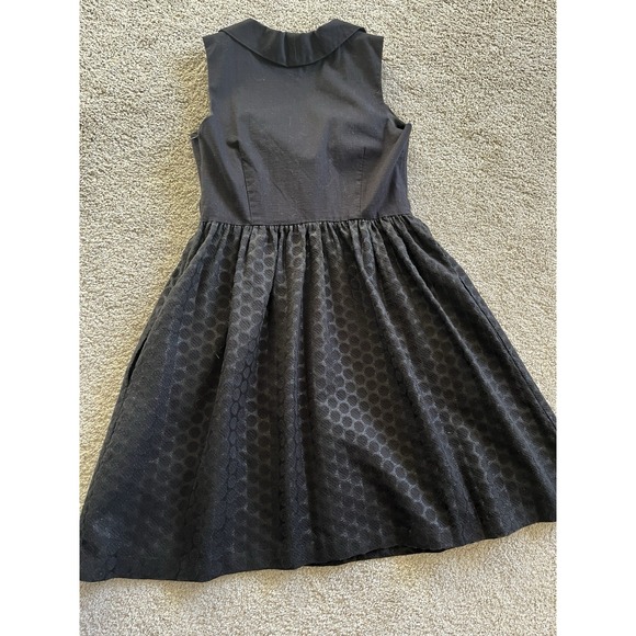 Anthropologie Black Mini Skater Party Cocktail Formal Dress Polka Dots Size 6 - Picture 5 of 9